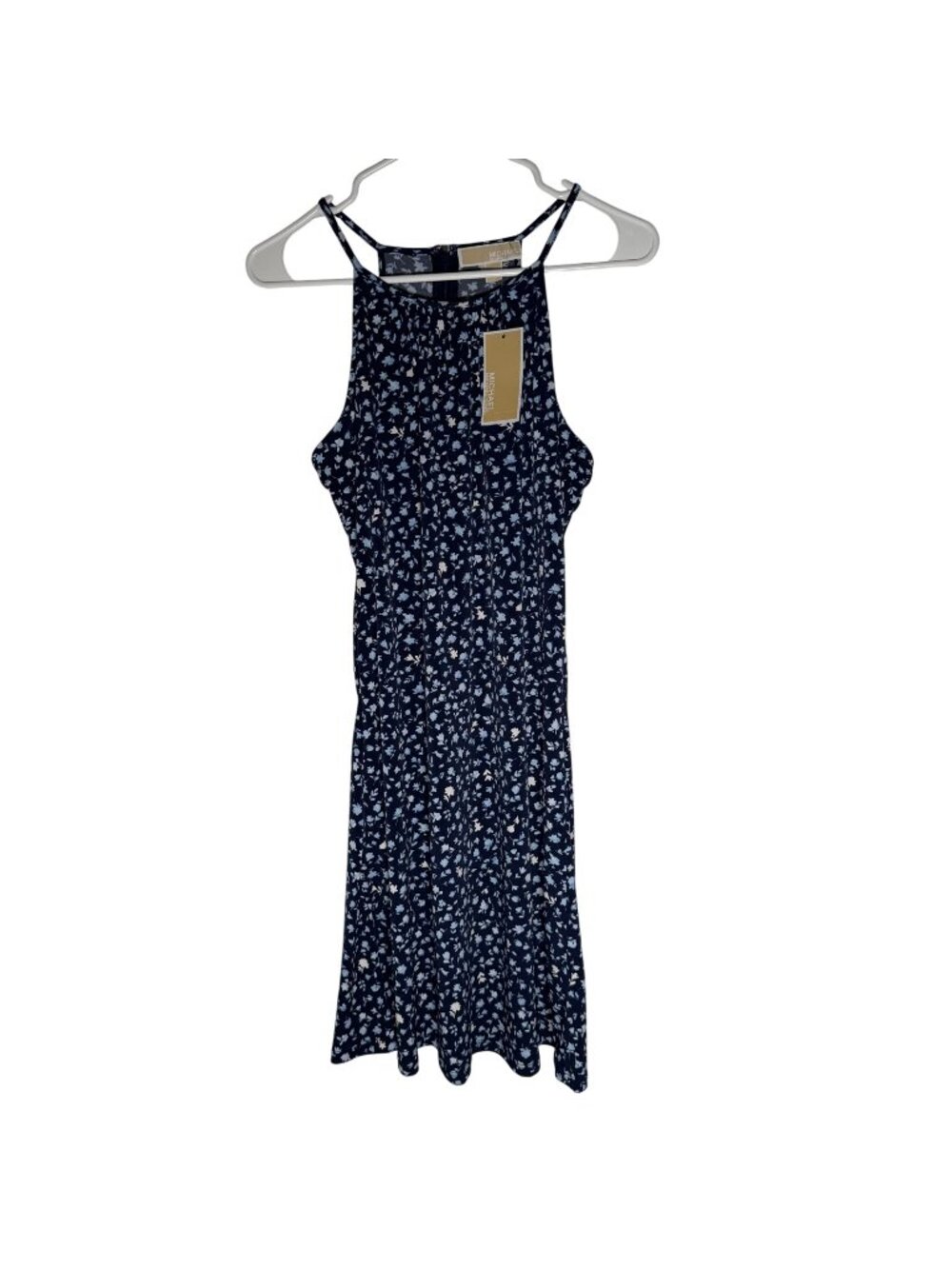 MICHAEL Michael Kors Blue Floral Halter Sleeveless Mini Dress Size S NWT